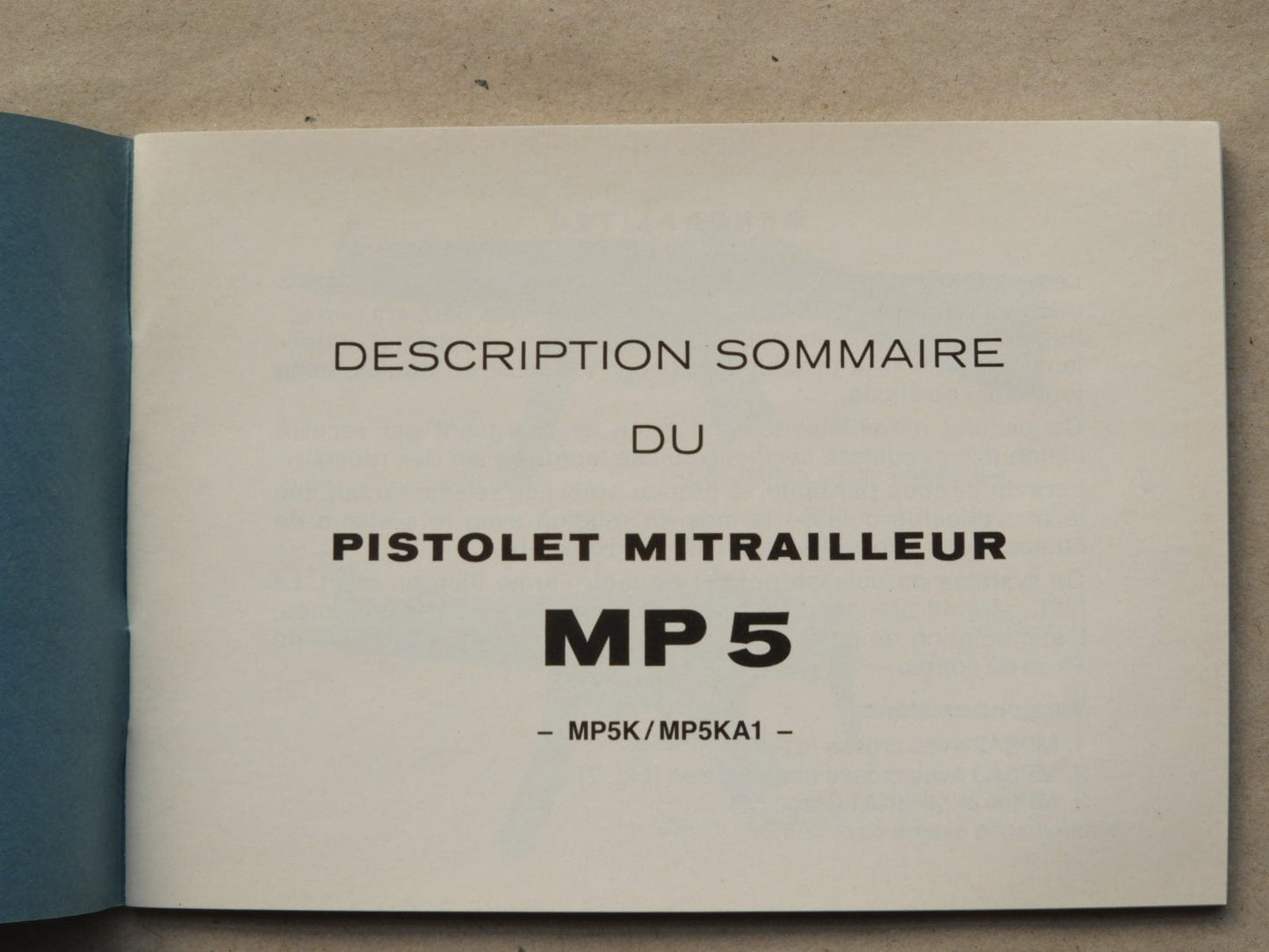 Waffenteile Anleitung H&K MP5 , belgische Armee