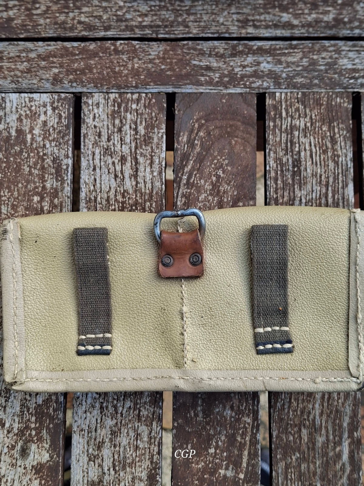 CGP K43 / G43 Magazintasche Ersatzstoff - ros 1944  - grüne Webbing Schlaufen - original WK2