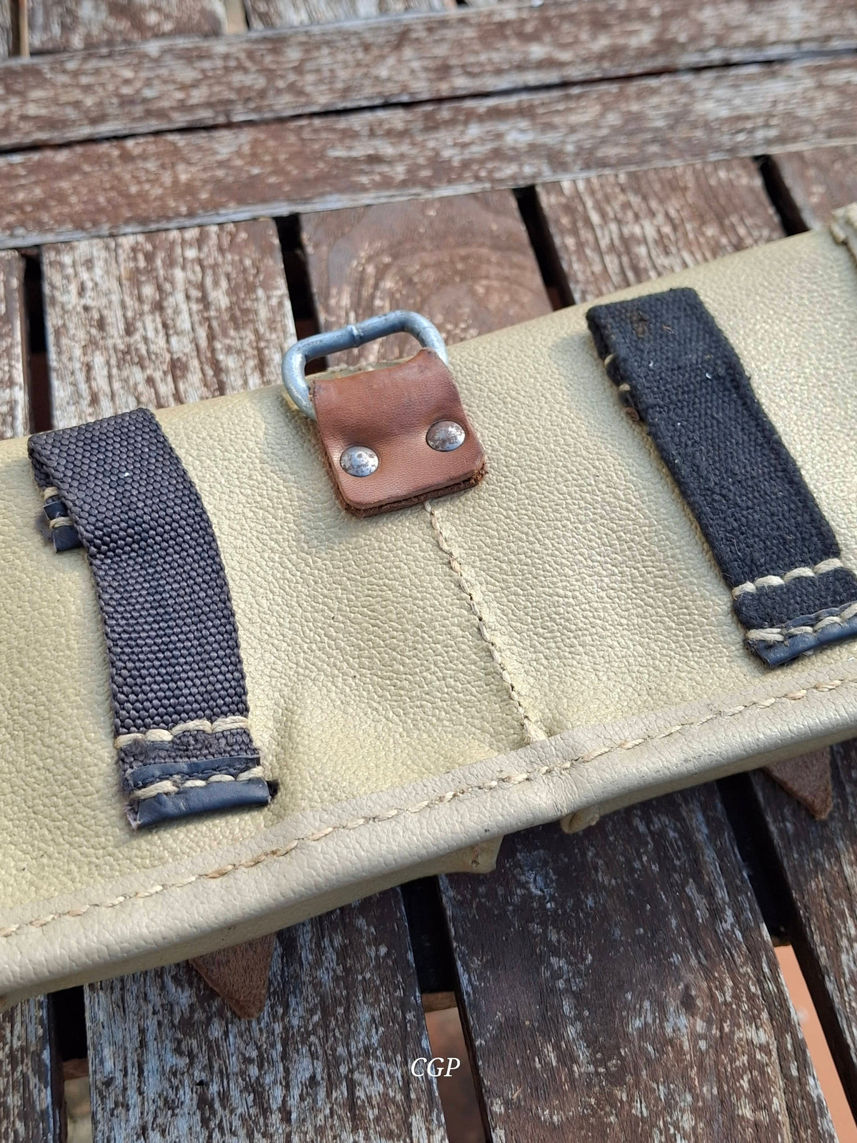 CGP K43 / G43 Magazintasche Ersatzstoff - ros 1944  - schwarze Webbing Schlaufen - original WK2