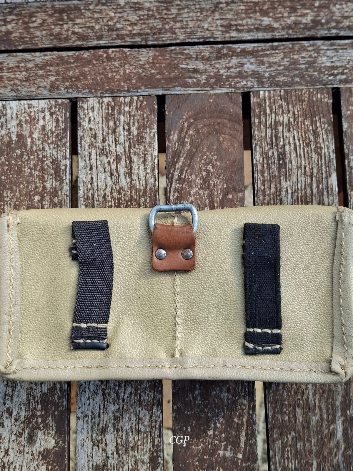 CGP K43 / G43 Magazintasche Ersatzstoff - ros 1944  - schwarze Webbing Schlaufen - original WK2