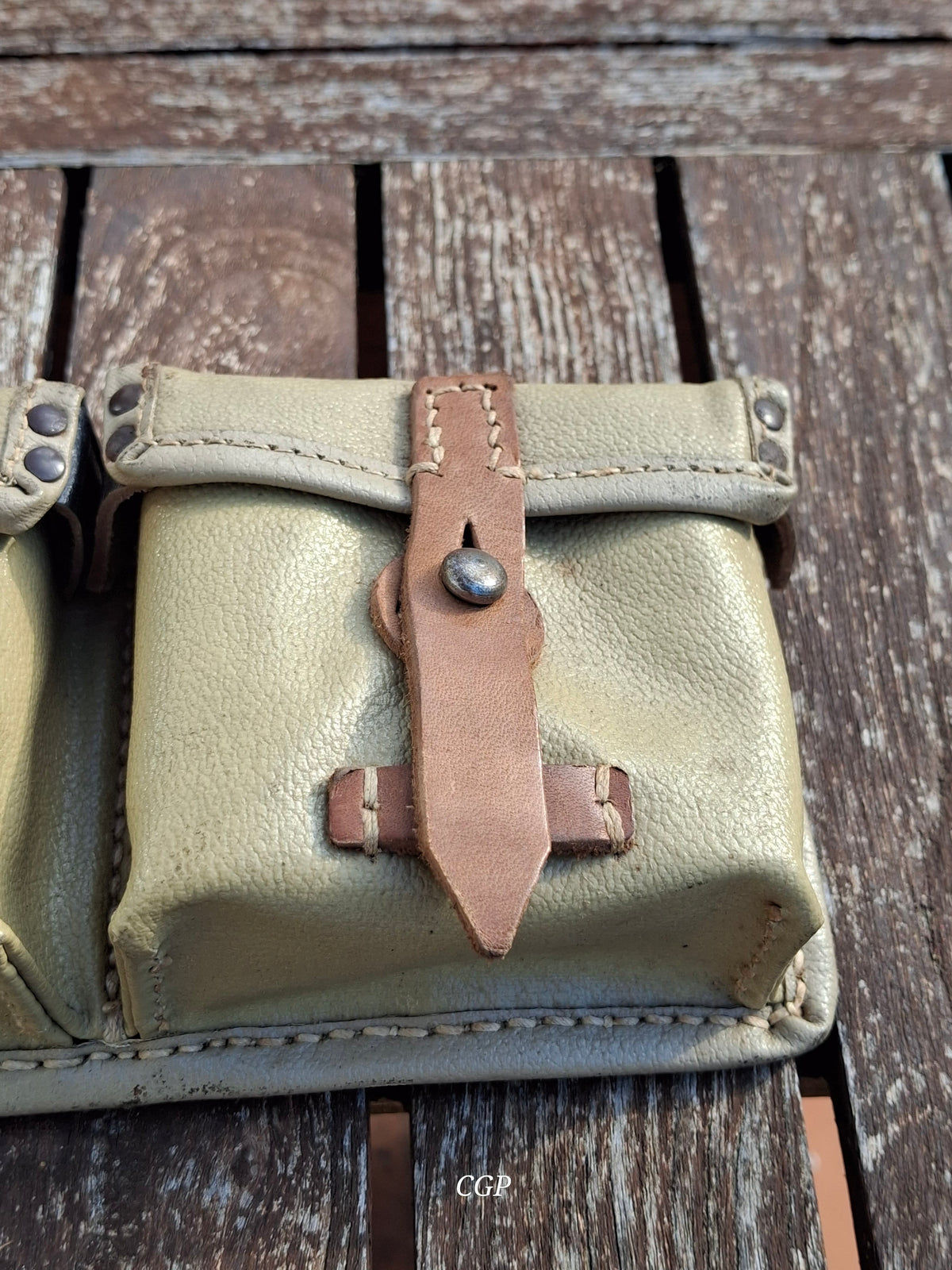 CGP K43 / G43 Magazintasche Ersatzstoff - ros 1944  - schwarze Webbing Schlaufen - original WK2