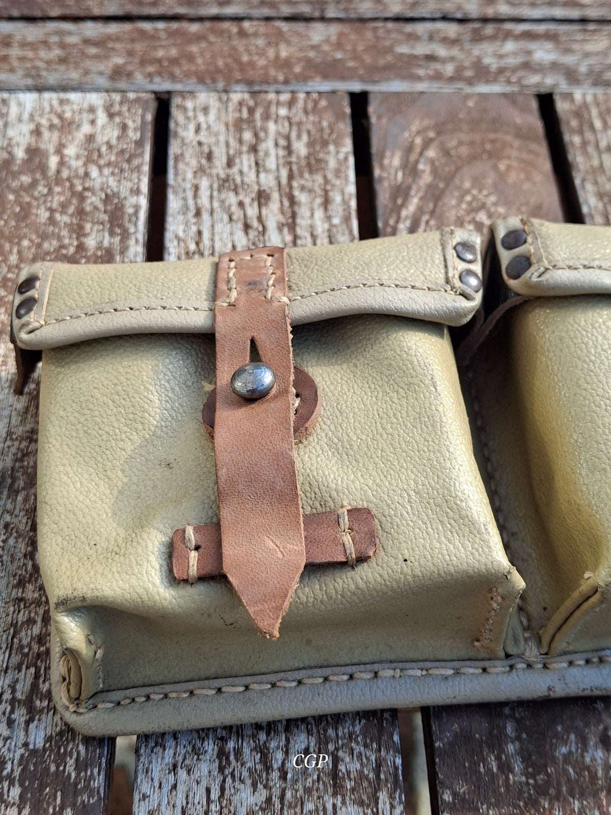CGP K43 / G43 Magazintasche Ersatzstoff - ros 1944  - schwarze Webbing Schlaufen - original WK2