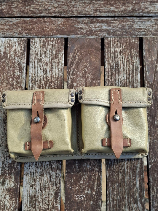 CGP K43 / G43 Magazintasche Ersatzstoff - ros 1944  - schwarze Webbing Schlaufen - original WK2