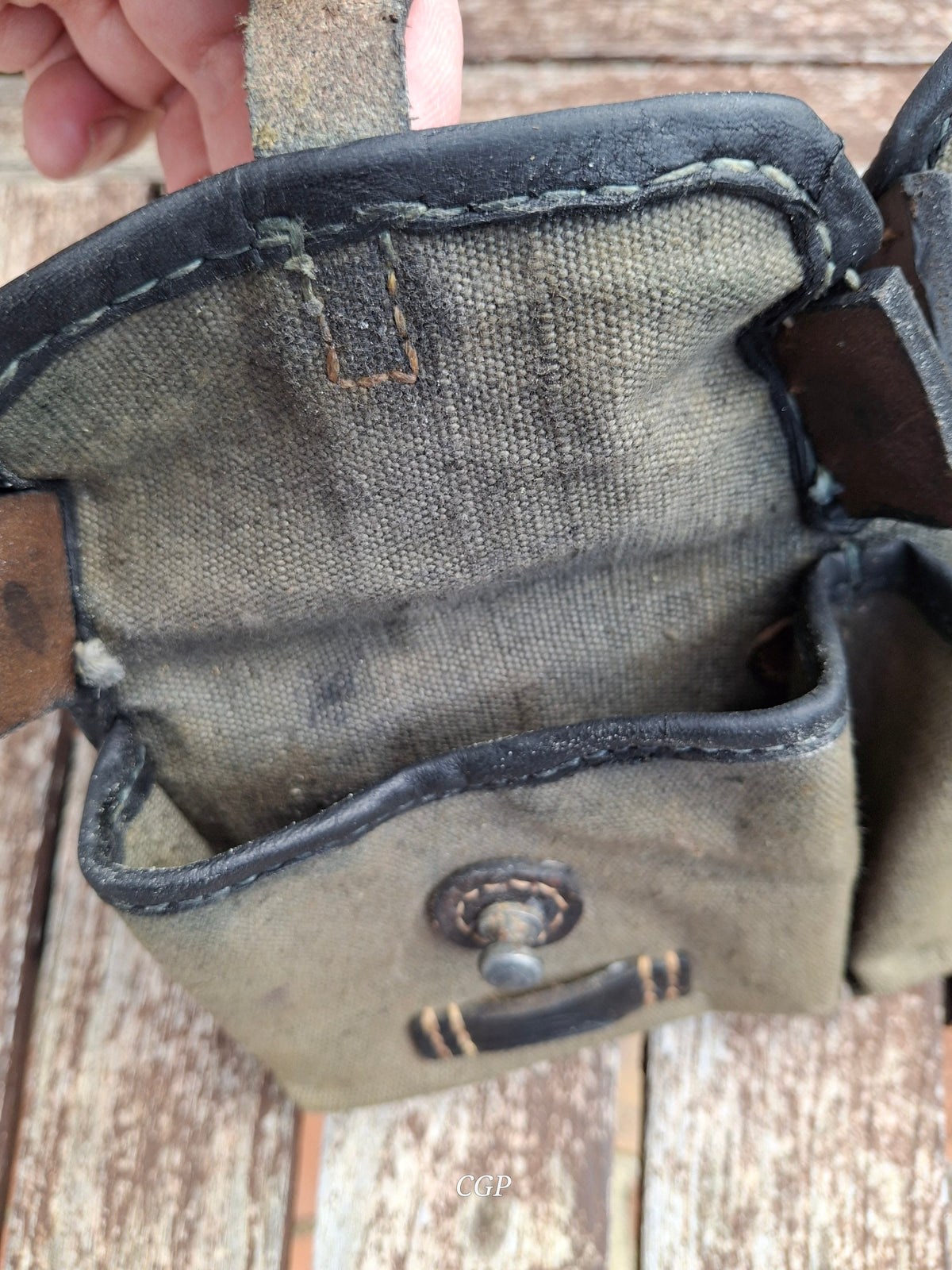 CGP K43 / G43 Magazintasche grünes Leinen 1. Modell - original WK2