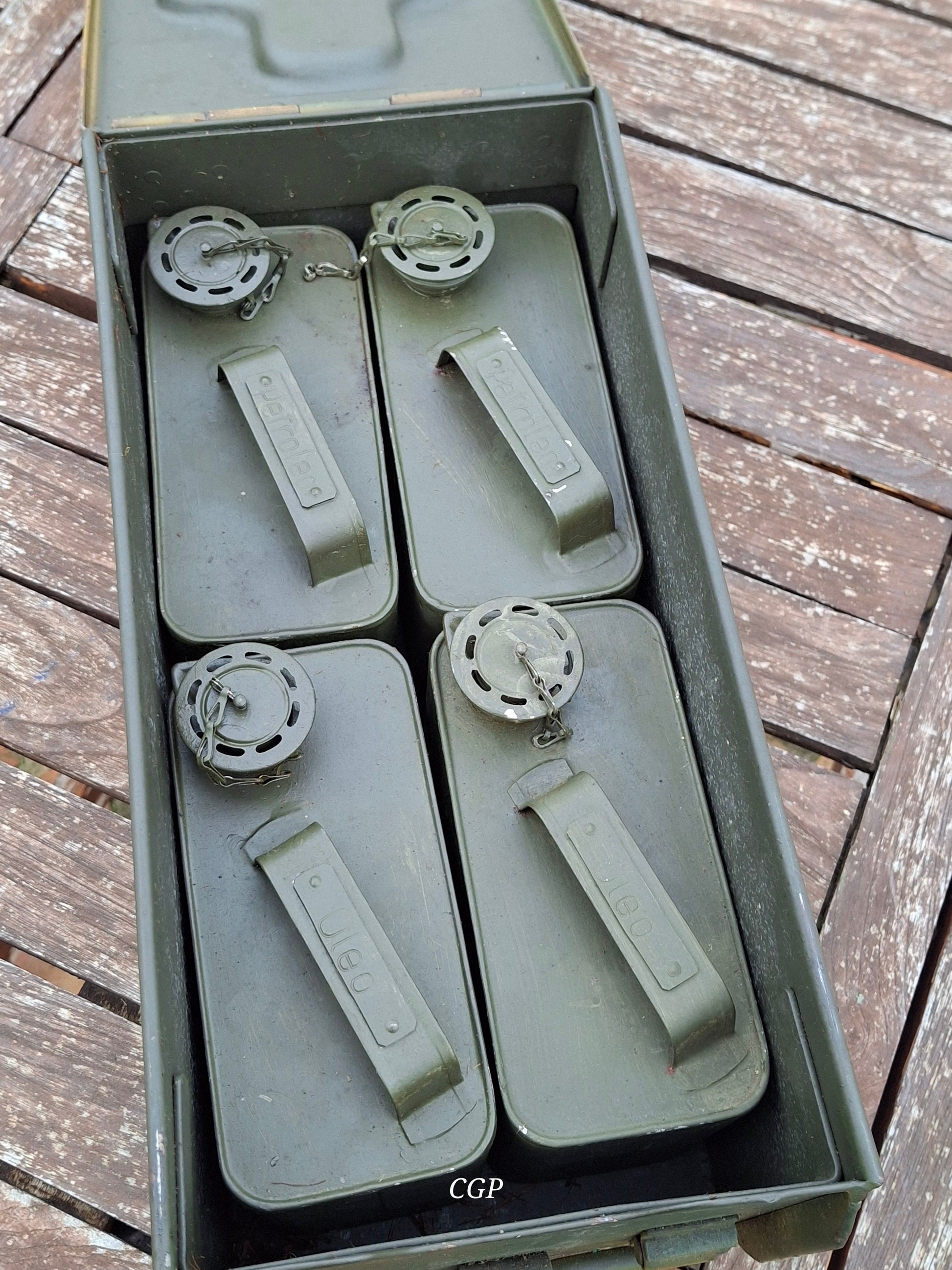CGP MG34 MG42 Zubehörkasten Petroleum / Öl - Mimikry Tarn - 1939 - WK2