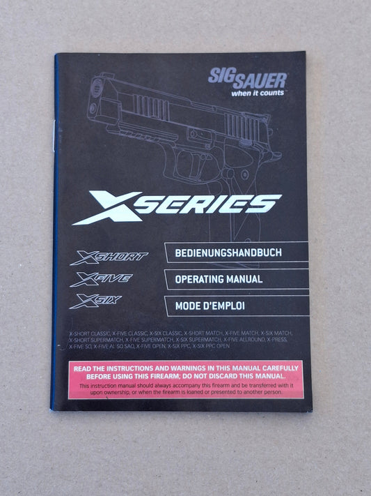 Sig Sauer Anleitung Sig Sauer X-Serie , deutsch , englisch , französisch