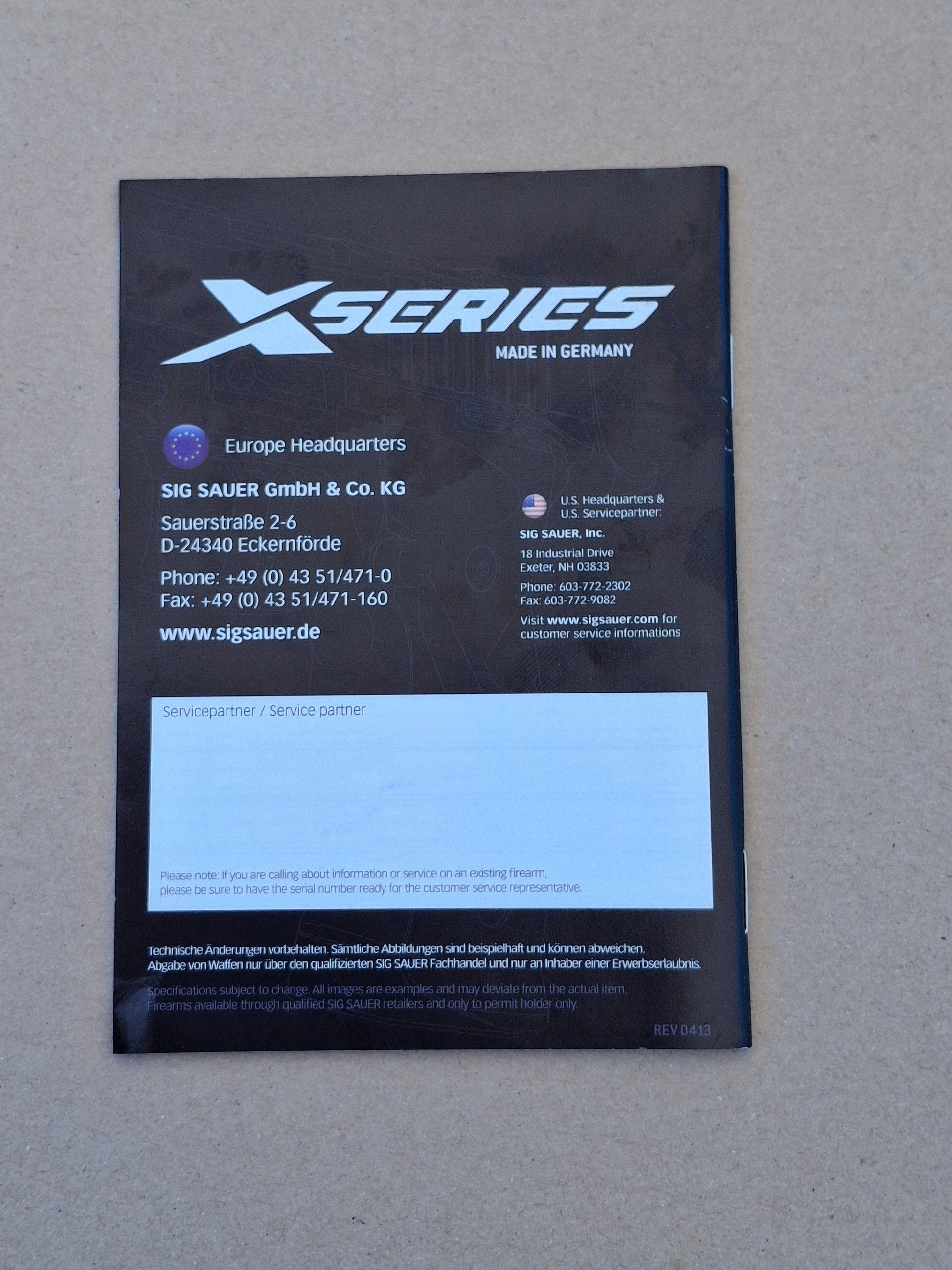Sig Sauer Anleitung Sig Sauer X-Serie italienisch , spanisch