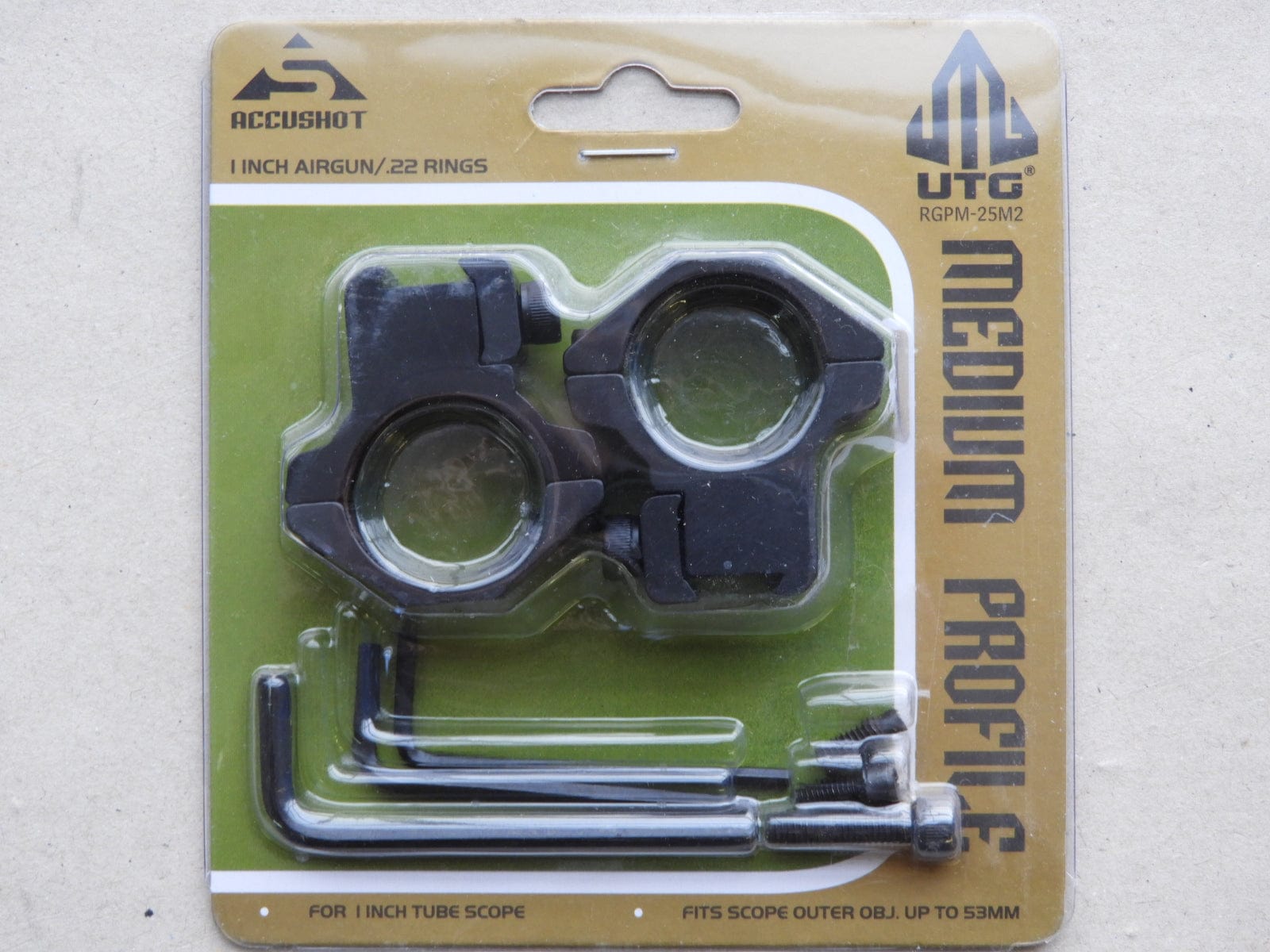 UTG Montagering Set 11mm Schiene 1" 10mm Bauhöhe UTG