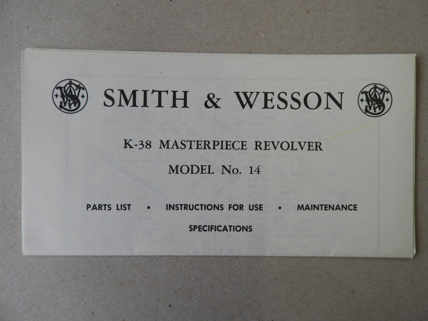 Waffenteile Anleitung S&W K-38 Masterpiece Mod. 14
