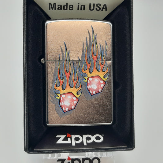 Zippo Zippo Benzinfeuerzeug Flaming Dice Design
