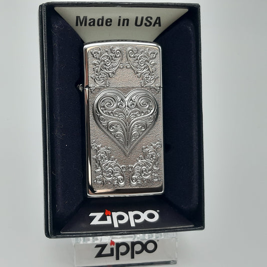 Zippo Zippo Benzinfeuerzeug Heart w. Ornaments - Slim