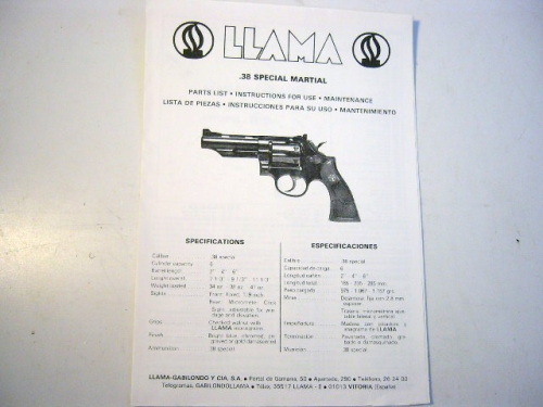 Anleitung Llama Revolver .38 Martial